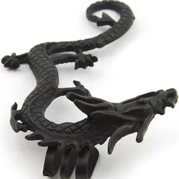 BLACK GOTHIC PUNK UNISEX DRAGON EAR CUFF CLIMBER - Picture 3 of 8